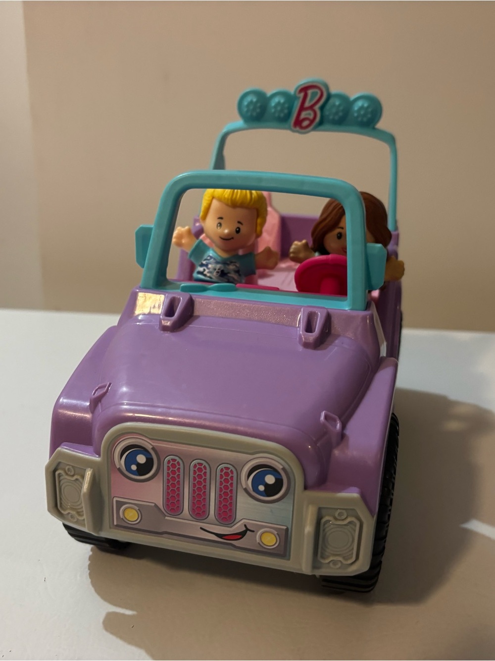 Fisher Price Little People BARBIE Beach Cruiser Jeep W/ 2 Figures - Ken & Barbie